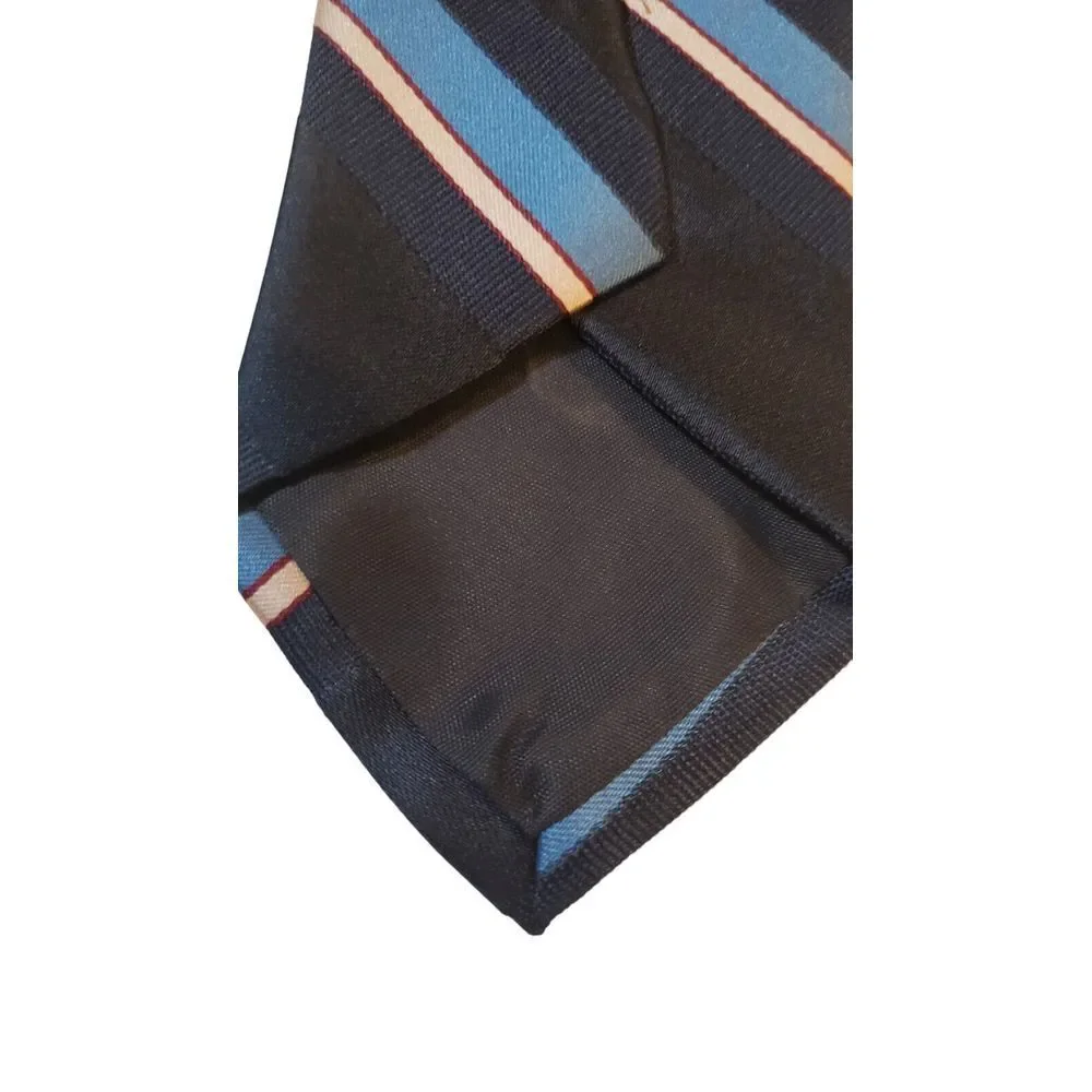 Vintage SEARS MENS STORE - 70s-80s Blue Red‎ White Striped Clip-on Neck Tie